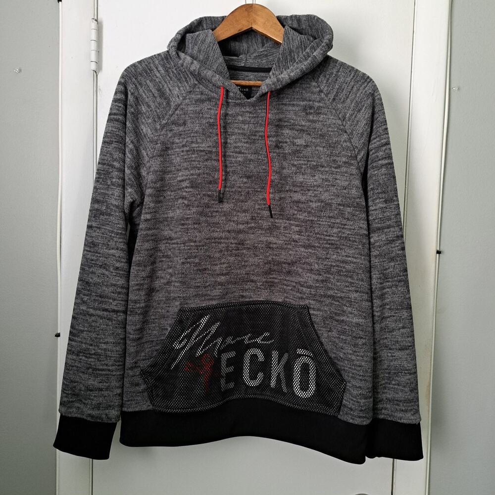 Marc Ecko Cut Sew Gray Fleece Hoodie Men's Medium